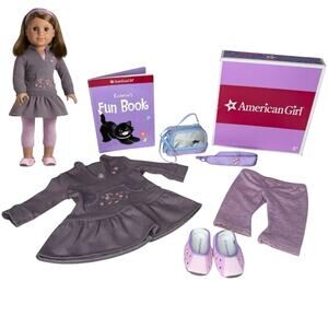 American Girl LICORICE PLAY OUTFIT Dress Shoes Lunch Bag Pants Headband Book BOX